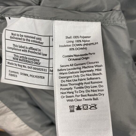 Eddie Bauer EB650 Women's 2X Down Puffer Jacket Silver Gray Zip Lightweight Coat - Picture 6 of 9